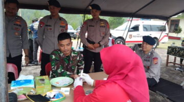 Kolaborasi Brimob, TNI dan Warga di Gayo Lues Jadikan Donor Darah Sebagai Simbol Kepedulian