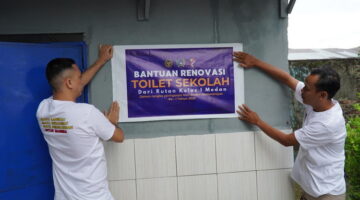 Imipas Peduli, Rutan Kelas I Medan Salurkan Bantuan Renovasi Toilet dan Susu untuk Siswa SD & SMP Taruna Karya