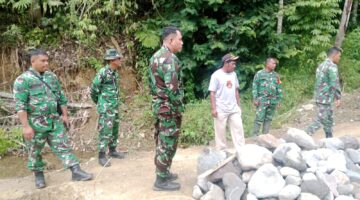 Dandim 0205/Tanah Karo Letkol Inf Robert Panjaitan, Tinjau Langsung Progres Pembangunan Jembatan Merah Putih