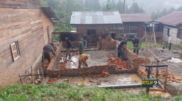 Pembangunan 5 unit RTLH di Kampung Gajah Program TMMD ke-130 Dikerjakan Secara Gotong-royong